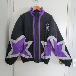 Vintage Starter Colorado Rockies Coat Men's M Black Purple Gray